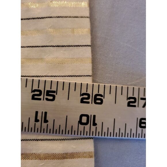 Lizwear by Liz Claiborne Vtg Women's Short Sleeve Gold Metallic Striped Blouse - Picture 6 of 7